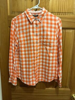 Tommy Bahama Orange and White Gingham Button-Down Shirt